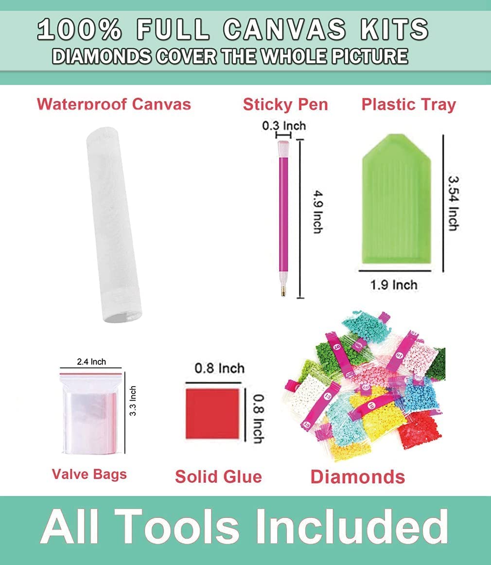 Clendo 12 Pack Diamond Painting Kits for Adults,5D Landscape Diamond Art Kit for Beginners, DIY Paint with Diamonds Round Full Drill Paintings Gem Art for Home Wall Decor Inch12X16