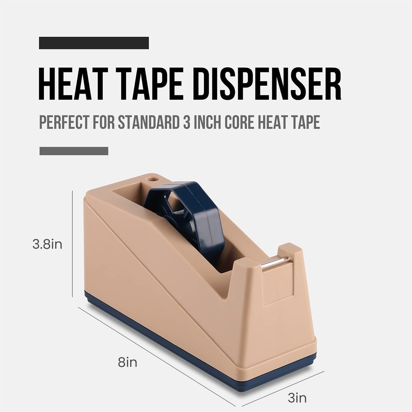 Lichamp Heat Tape Dispenser - Sublimation & Heat Transfer Tape for 3 in Core, Non-Slip Base & Weighted Design