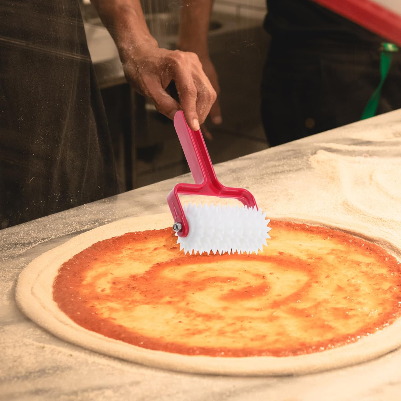 GALPADA Pizza Dough Docker Roller: Pin Puncher Dough Hole Maker Pizza Making Accessories for Home Baking Commercial Kitchen