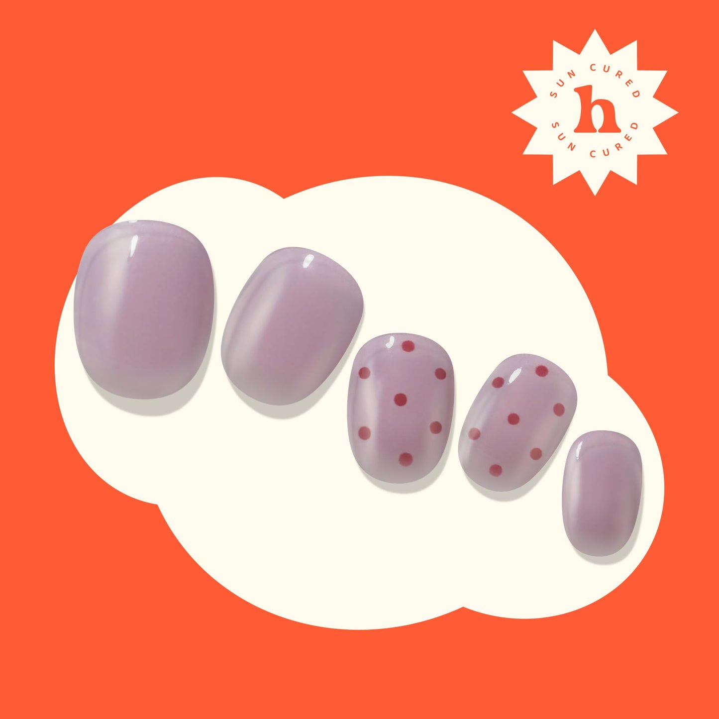 Heyhae Semi Cured Gel Nail Strips | No LED Lamp Needed | Summer, Solid, Purple | Easy Apply & Remove, Salon Quality | Includes 28 Strips, 1 Prep Pads, Nail File & Wooden stick - Hey, Cute as a Button