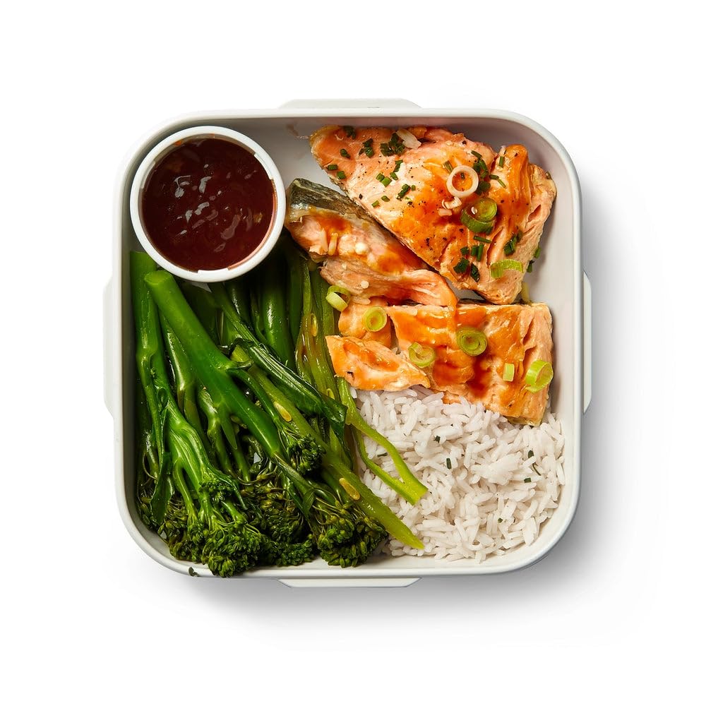 BLACK + BLUM Bento Box Style Compartment Food Container | Packed Lunch Box with Stainless-Steel Travel Fork, Leak-Proof, Microwave Safe | Ocean Blue, 34 oz / 1000 ml