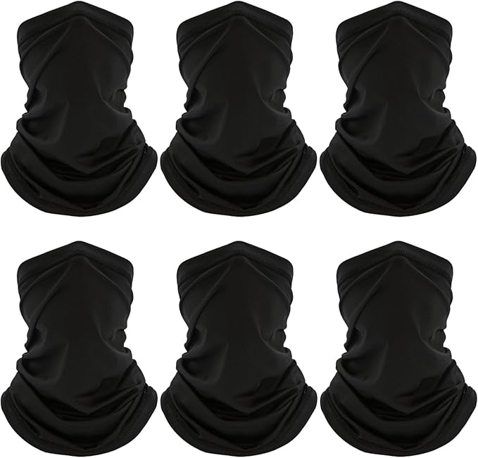 6 Pack Neck Gaiter, UV Protection Cooling Breathable Face Mask, Hiking Scarf for Men Women