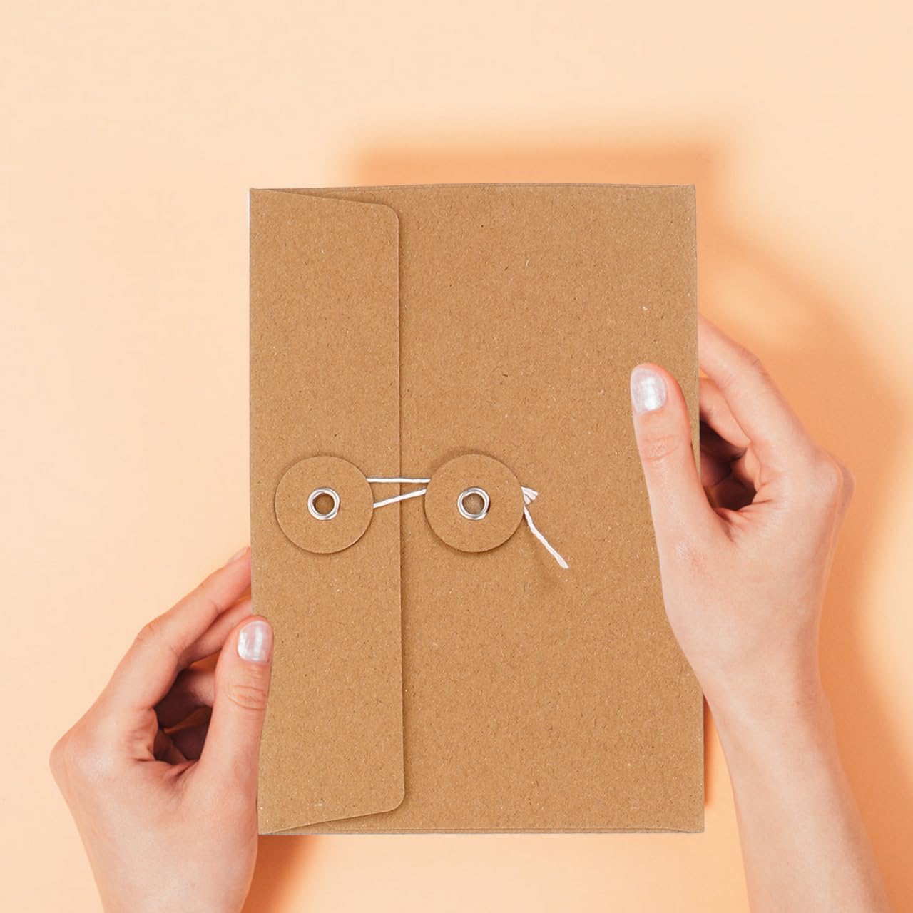 FUNOMOCYA 20Pcs Kraft Paper Wire Organizer Bags with String Tie Document Envelopes for Letters Files Invitations Office File Folder Storage
