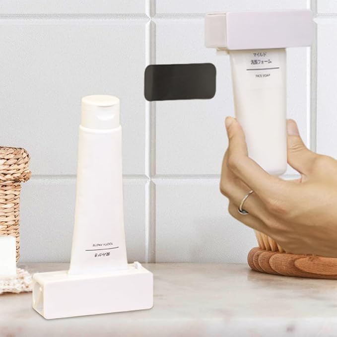 Magnetic Toothpaste Squeezer,Toothpaste Seat Holder Tube Squeezing Aids,Wall-mountable Dispens for Toothpaste Sauces Cosmetics Ointments Paints