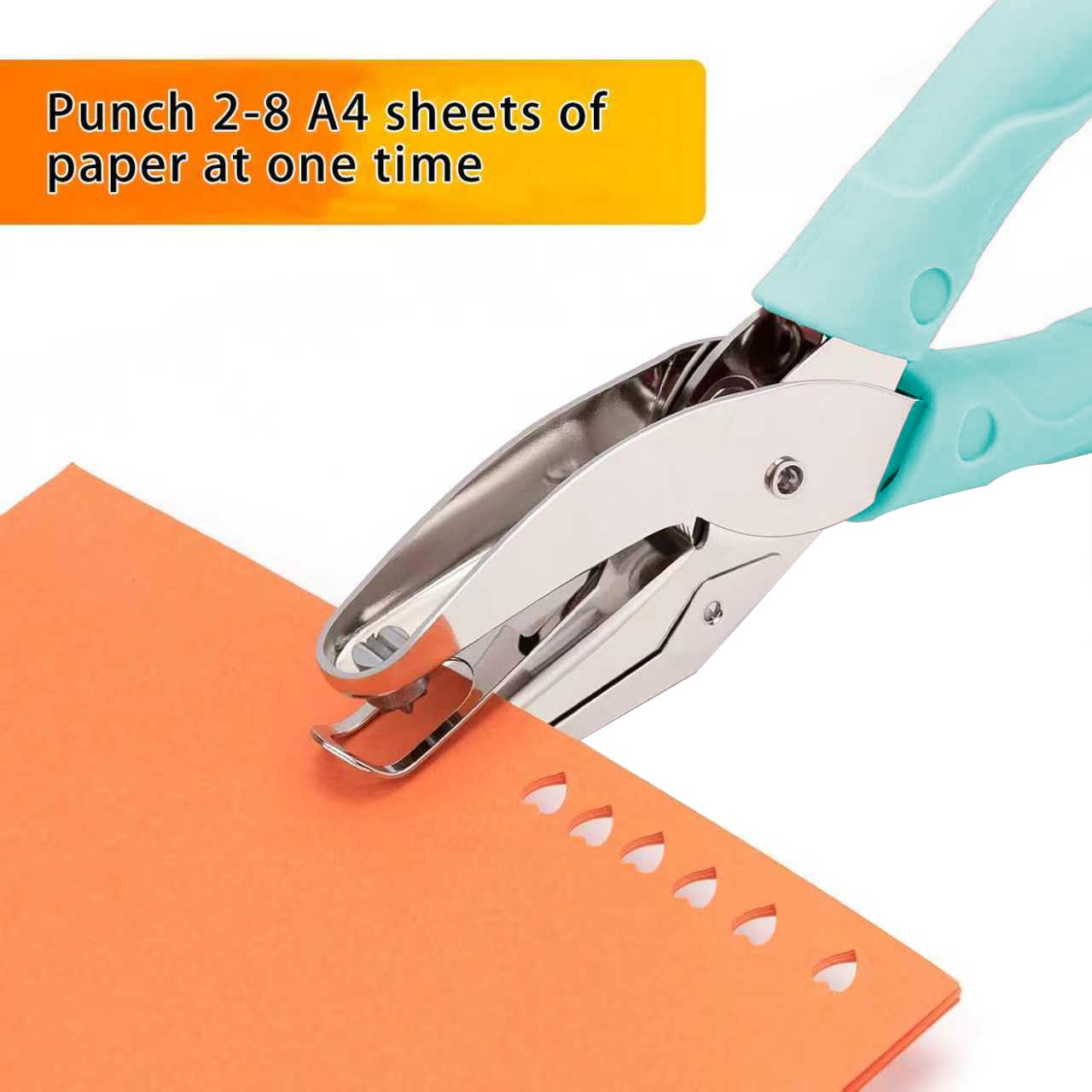 2 Pack Craft Hole Punch Set, Handheld Single Hole Punch with 5mm Star & 5.5mm Heart, Soft Grip Paper Punch for Scrapbooking, Card Making, DIY Crafts, Kids Adults Office Supplies, Pink Green