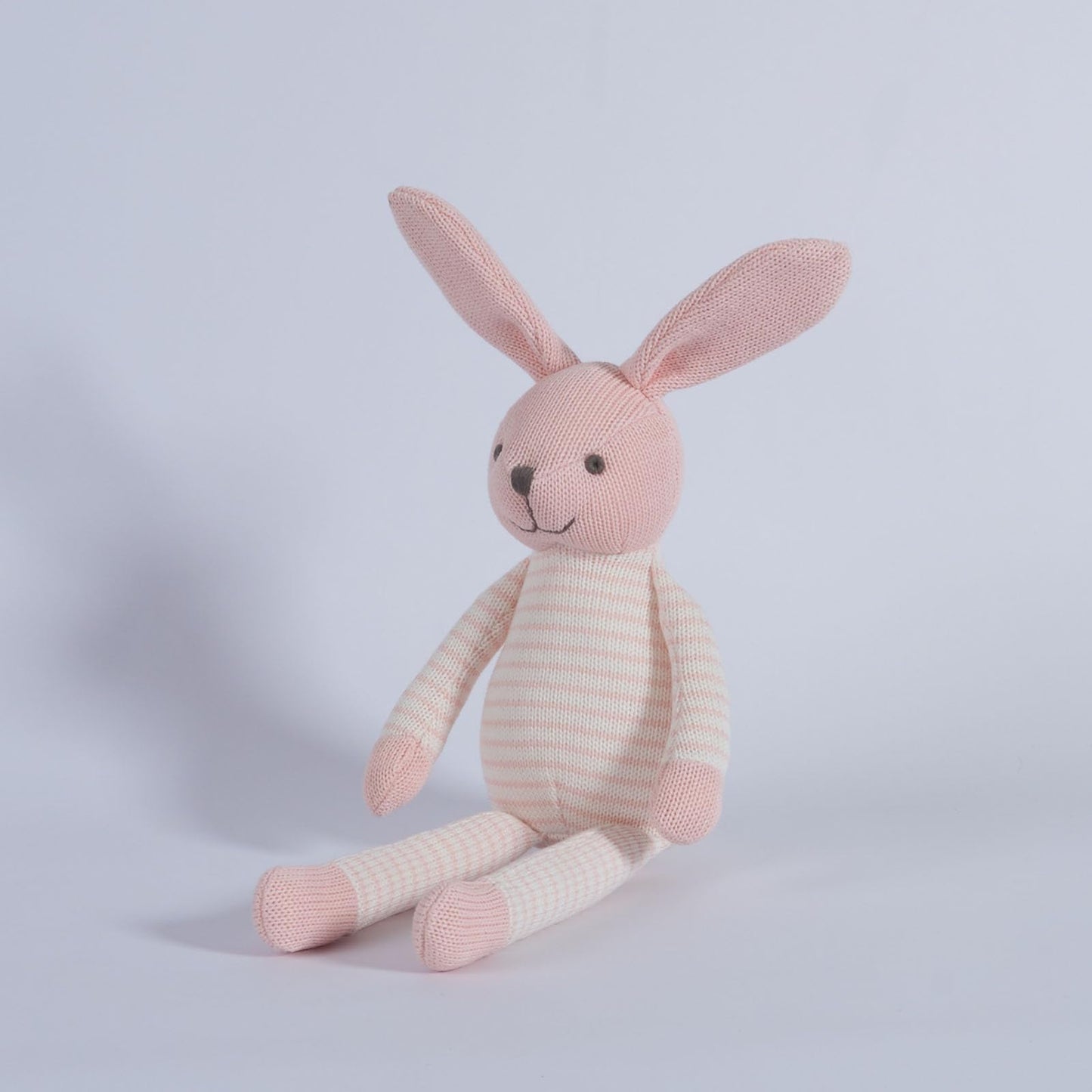 BiluKano Hand Knitted Bunny Plush Toy, 14 Inch Crochet Stuffed Rabbit with Long Floppy Ears - Ultra Soft Sensory Toy for Toddlers, Neutral Easter Gift, Nursery Decor, Baby Shower Present