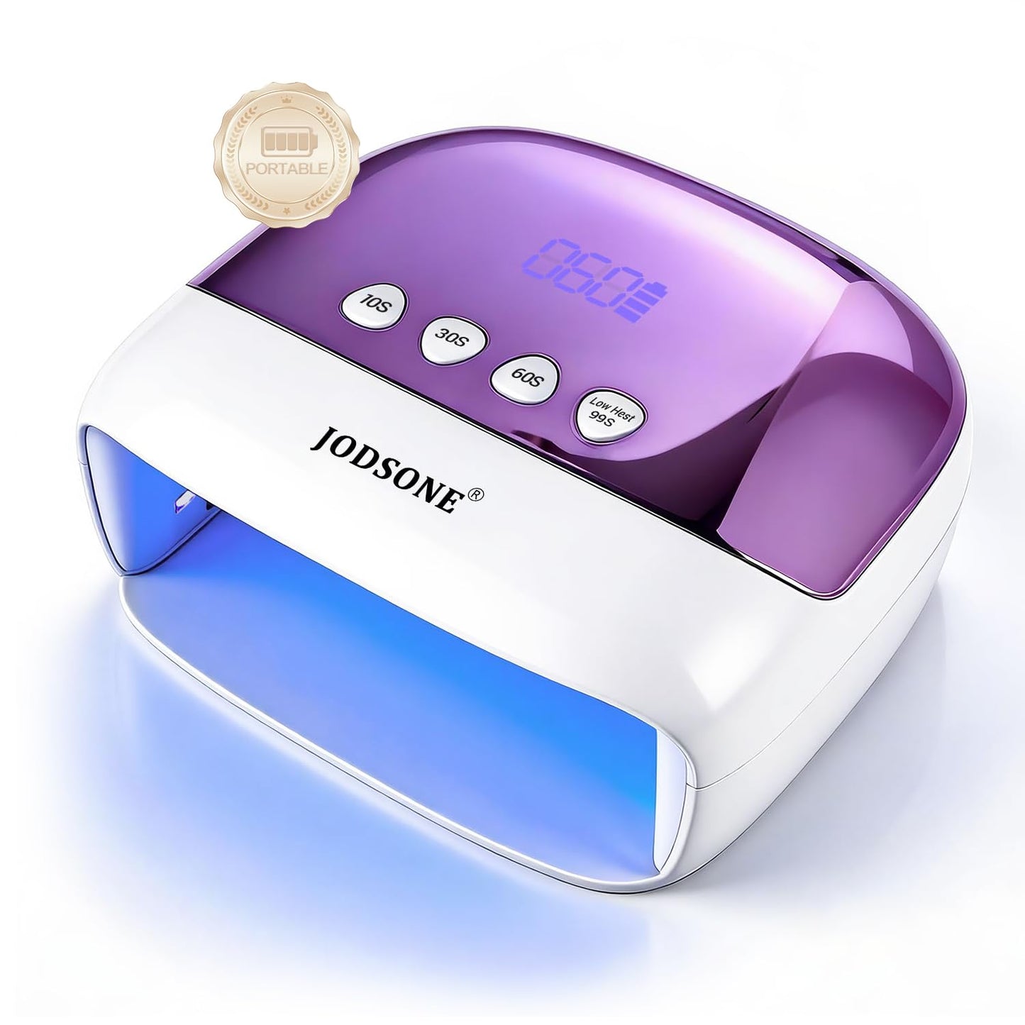 JODSONE Cordless LED Nail Lamp Rechargeable Portable with 4 Timers LCD Display Screen Nail Dryer Cure Light Suitable for Home and Salon﻿