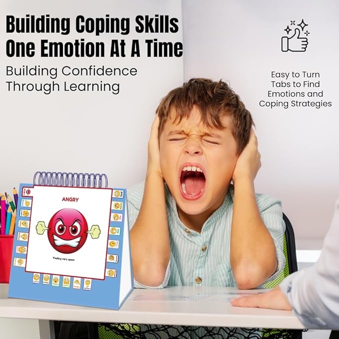 Thought-Spot I Know What to Do Flipbook | Emotions Wheel & Feelings Chart | Emotional Regulation Tool for Home, Class, Calm Down Corner | Helps Kids Learn Coping Skills | Autism Must-Have
