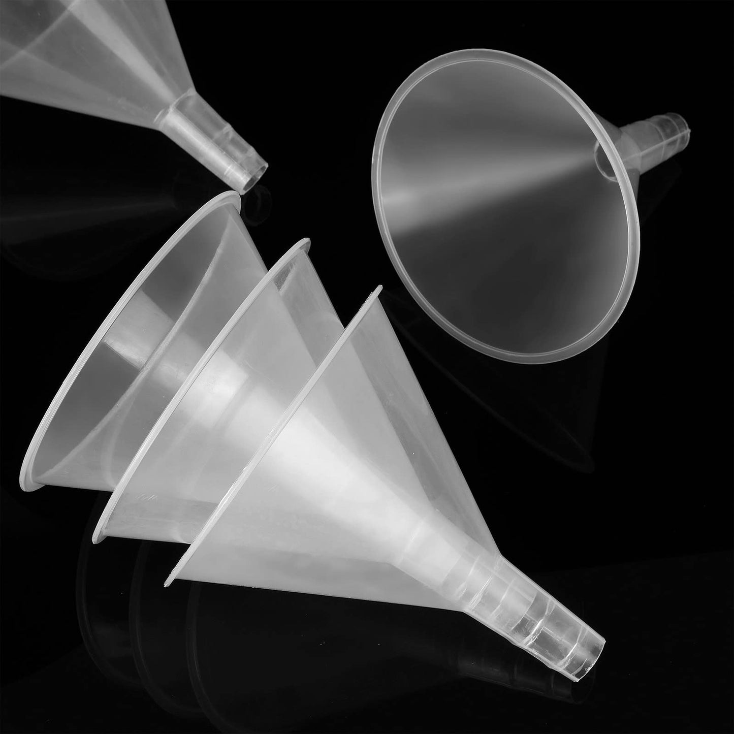 CYEAH 20PCS Plastic Funnels, 4.7 Inch Wide Mouth Clear Plastic Funnels Oil Funnel Liquid Transfer Funnel for Liquid, Spices, Powder, Lotion, Oils