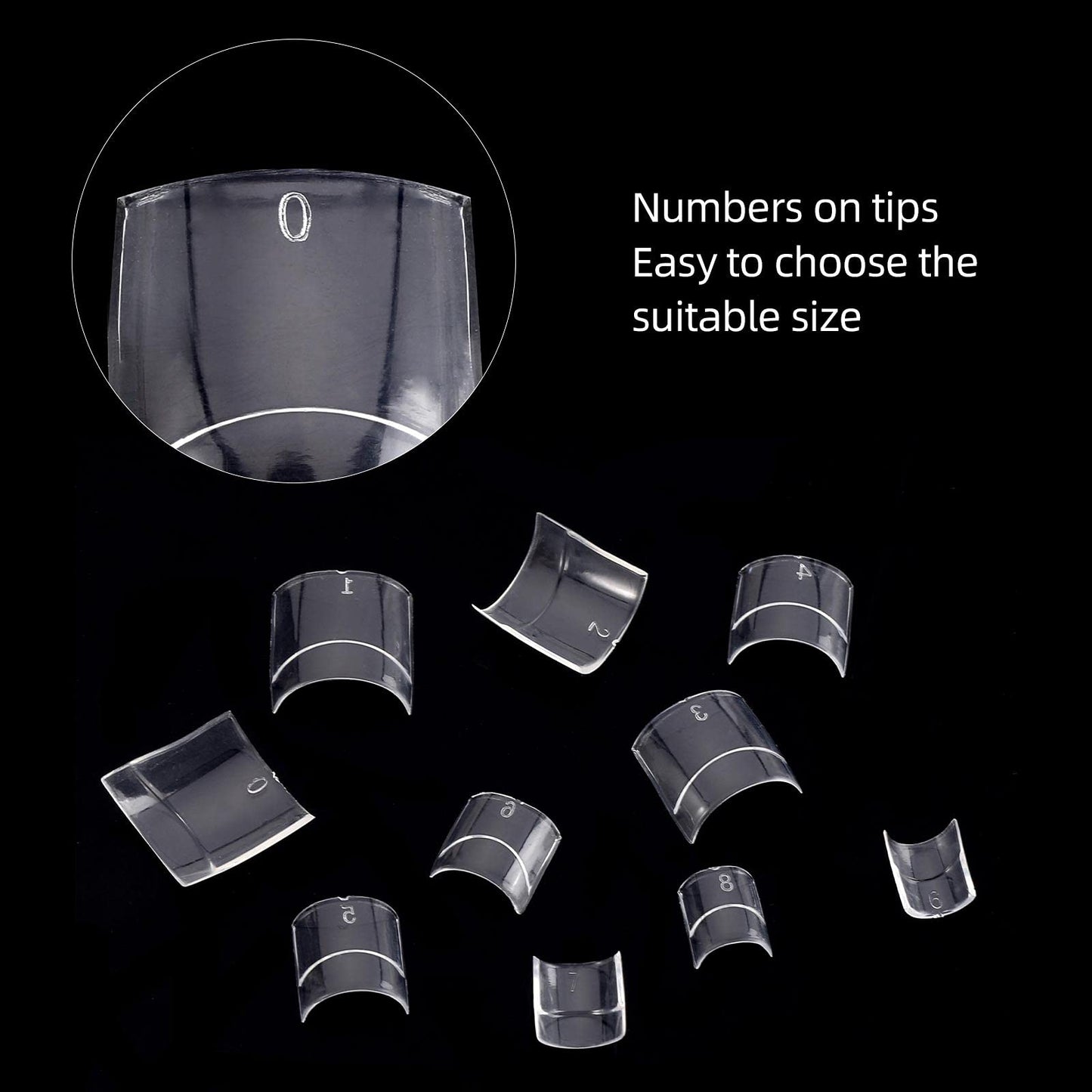 Square Nail Tips Half Cover 500Pcs Clear Acrylic Nails French Short False Nails with Box
