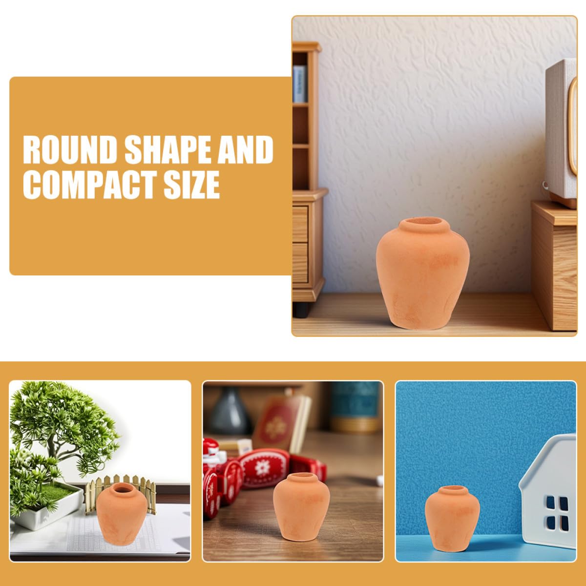 TOYANDONA 3pcs Mini Ceramic Succulent Pots for Indoor Cactus and Herb Plants, Small Red Clay Flower Planters for Desk, Shelf, and Window Sill Decoration