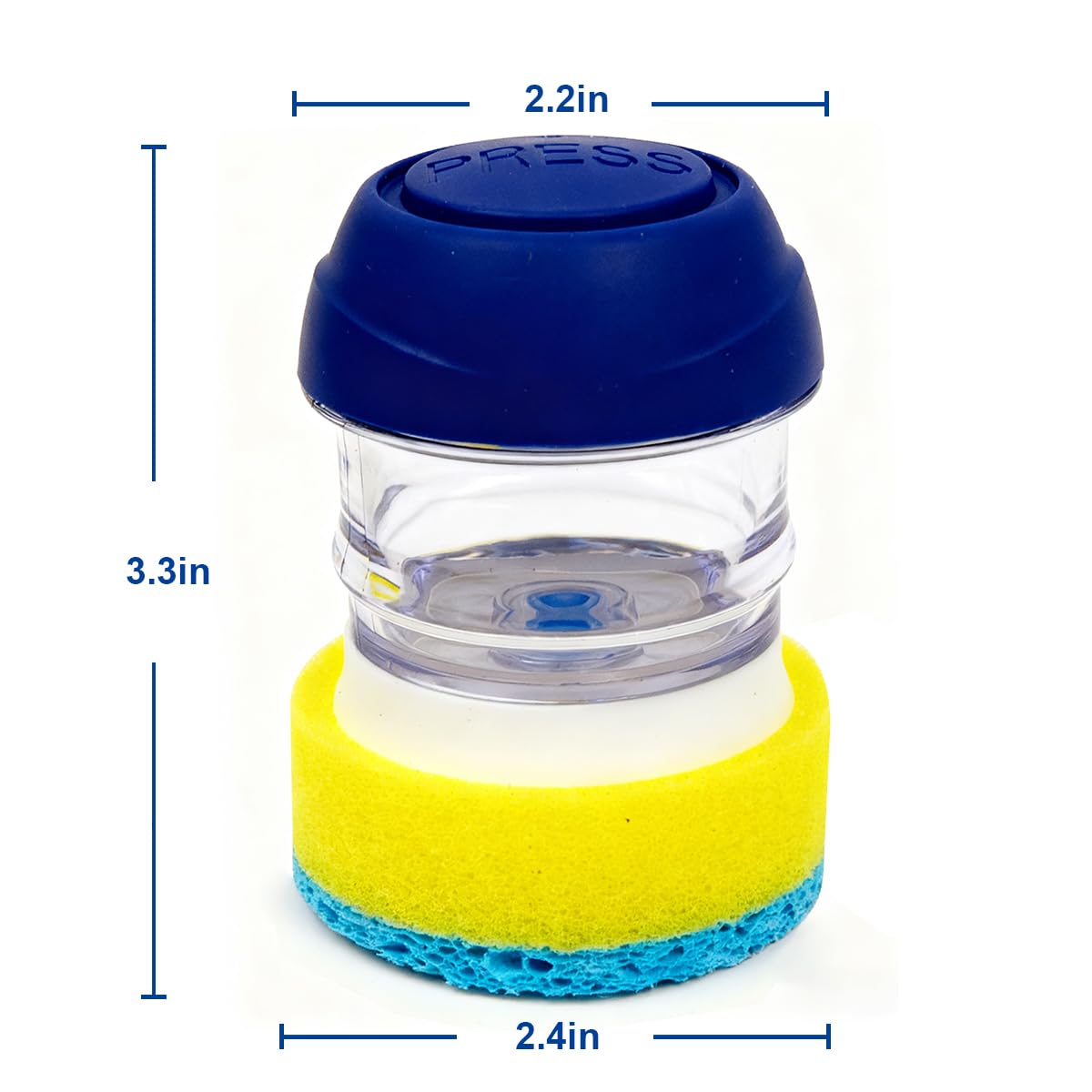 CELOX Dish Sponge with Handle, Dish Scrubber with Soap Dispenser for Cleaning Kitchen