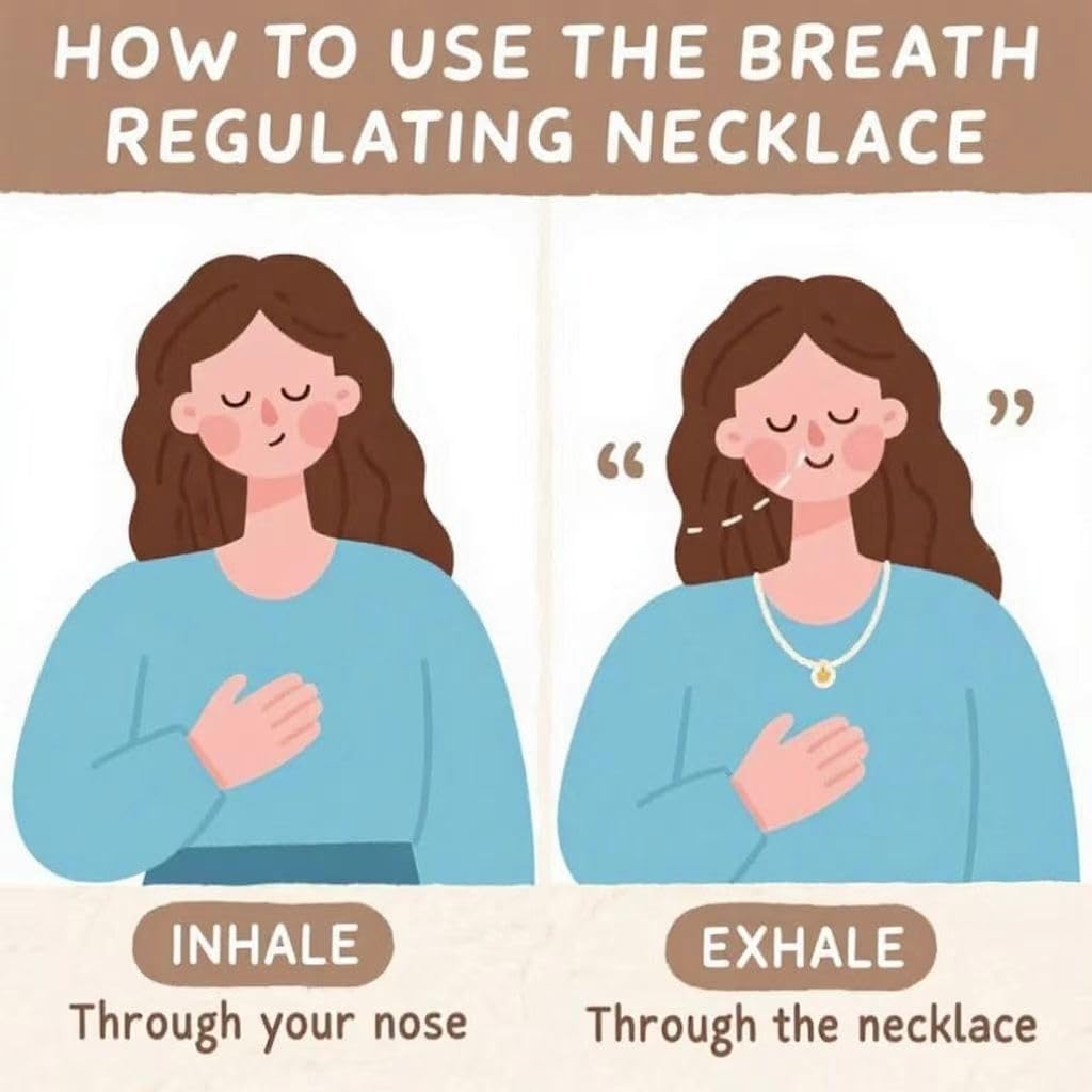 Sopopal Quit Smoking Necklace Natural Amazonite Gemstone Breathing Necklace for Anxiety Relief Stop Smoking for Adult Women