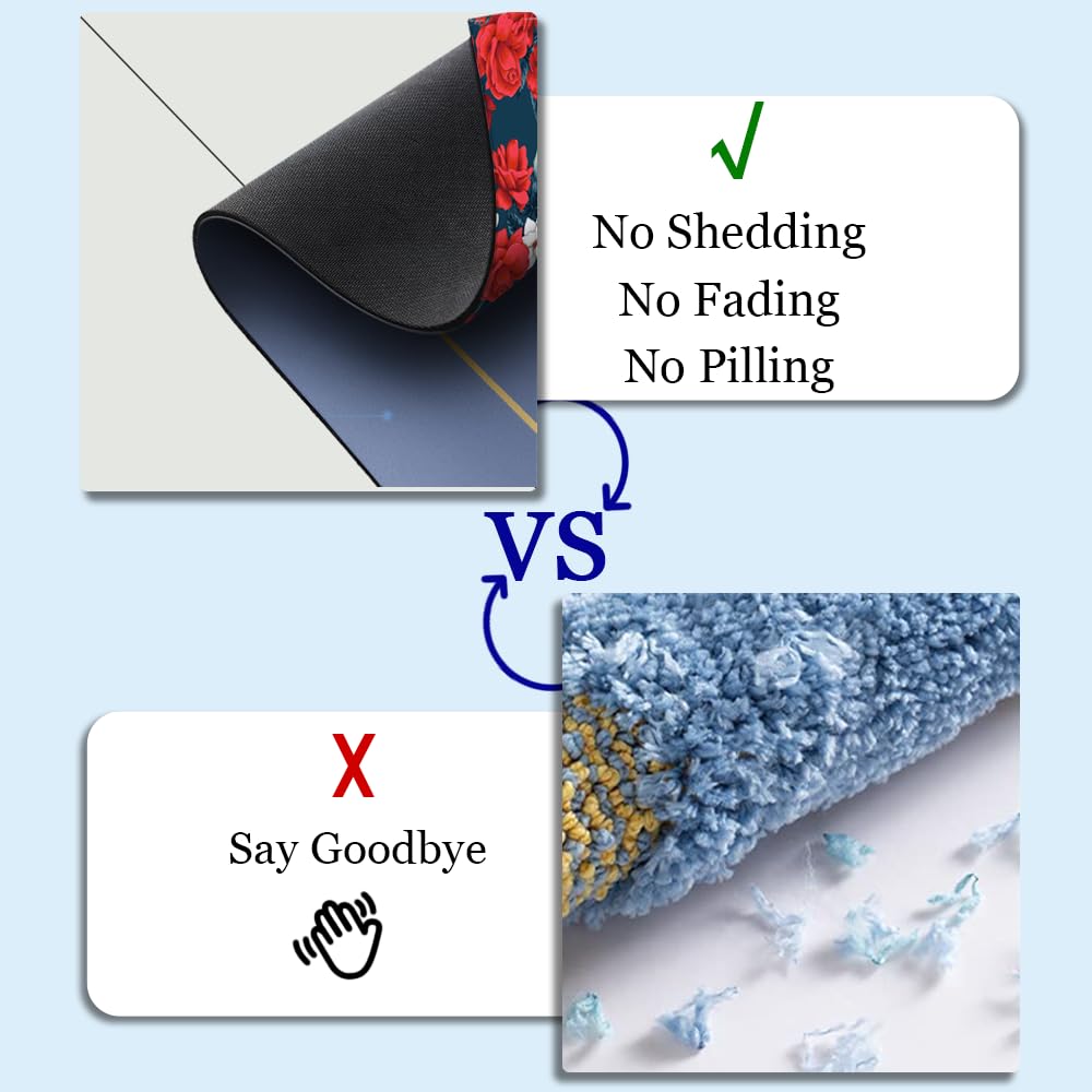 ZHUZHISHAN Diatomaceous Earth Bath Mat,Black Funny Skull Non-Slip Volume Super Absorbent Fast Drying for Bathroom Kitchen Door mat,Eco-Friendly Easy to Clean 16×24Inch (40 * 60cm)