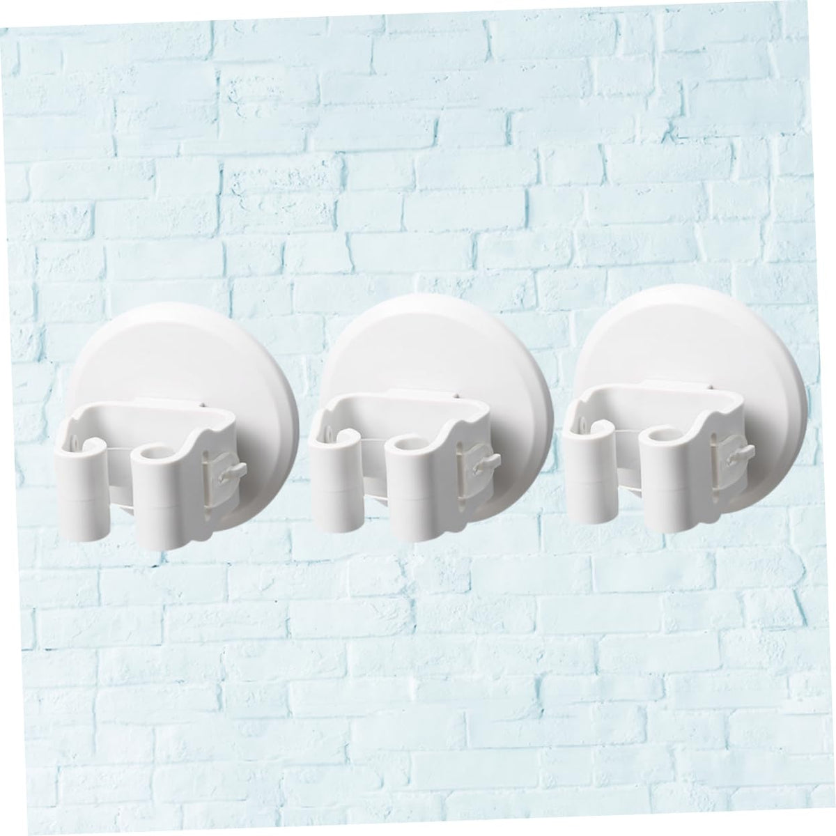 3pcs Mop Broom Holder Wall Mount No Drilling Suction Cup Clamp for Cleaning Tools
