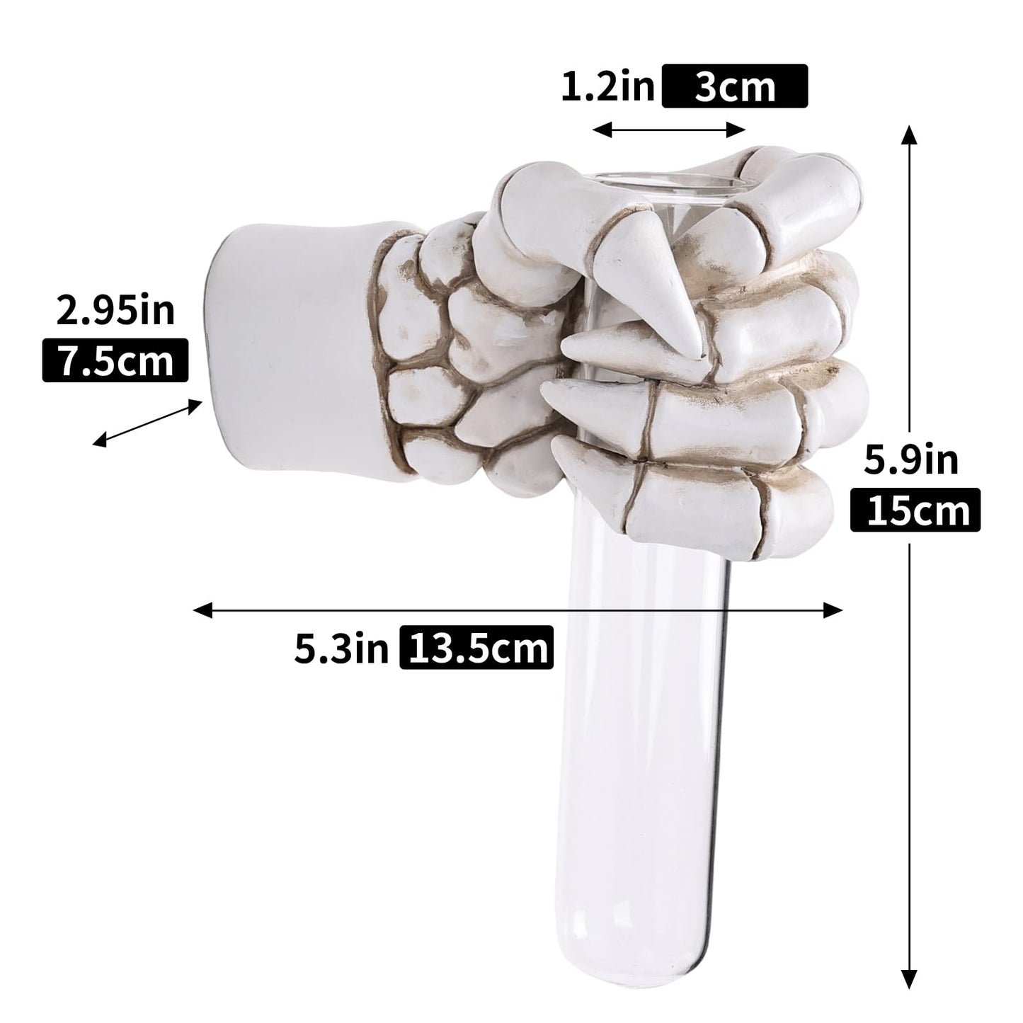 XYQXYQ Halloween Wall Sculpture, Wall Mounted Creepy Skull Hands,Gothic Hanging Art Sculpture,Unique Vase,Horror Skeleton Hand Wall Decorations, Terror Home Decor (White)