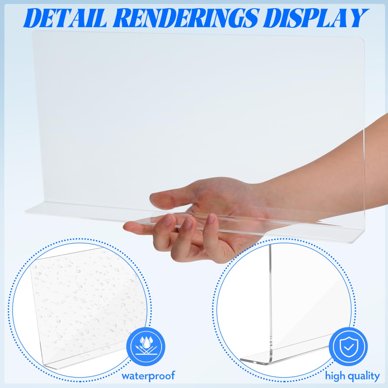 Cabilock Kitchen Sink Splash Guard 15.75X8.27 Inch Clear Acrylic Water Barrier for Bathroom and Kitchen Countertop Splash Prevention