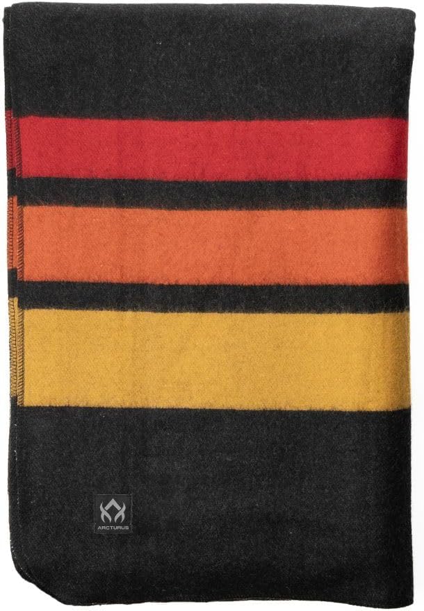 Arcturus Military Wool Blanket - Warm, Thick, Washable - Great for Outdoors, Camping, Stadium Blanket, Picnics, Travel - Car & Bushcraft Survival Kits, Large 64in x 88in 4.5 lb