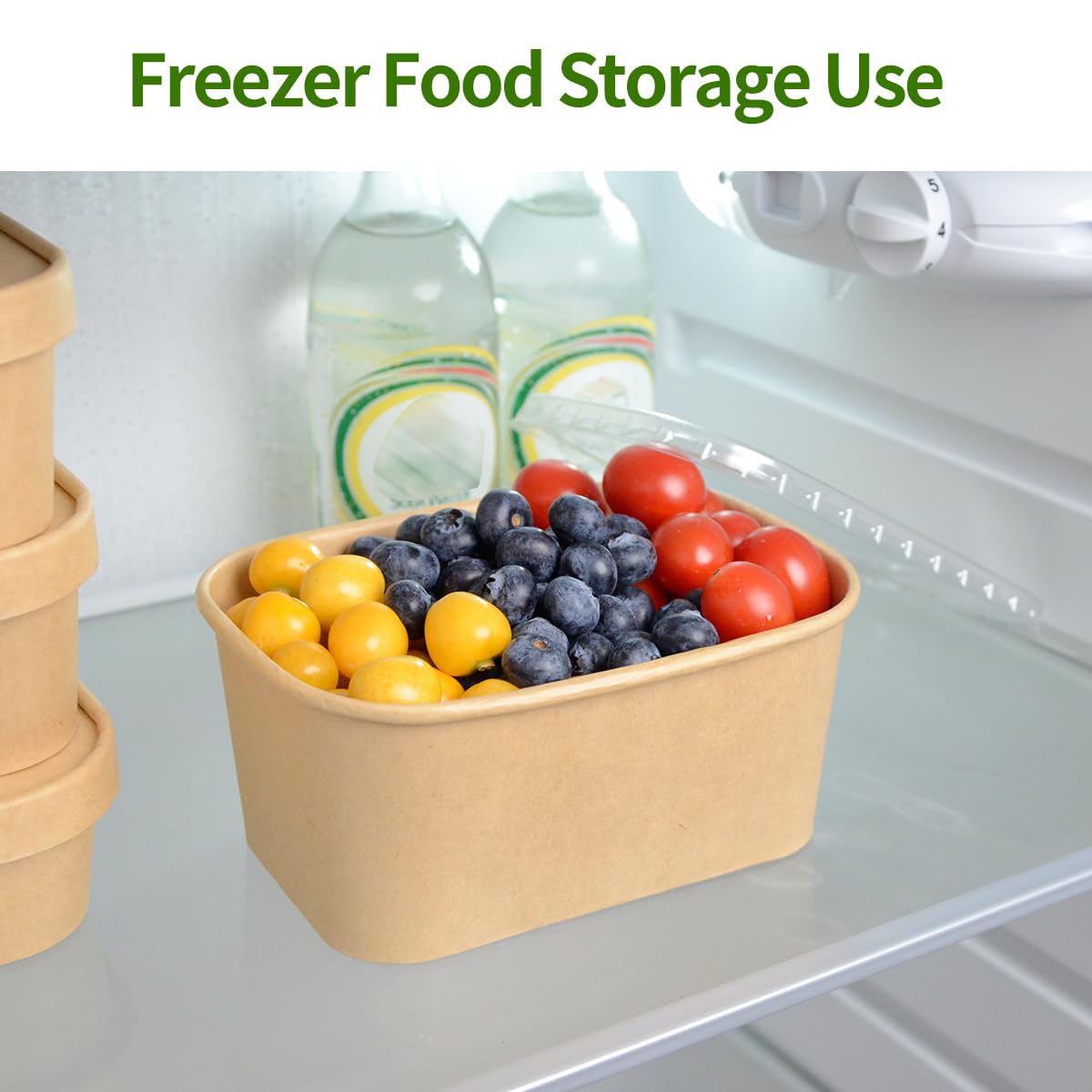 AICHEF 50 Pack 35 oz Paper Food Containers with Lids, Microwavable and Freezer Use Paper Meal Prep Containers Disposable Food Prep and Take Out Food Containers, 50 Bowls 50 Lids