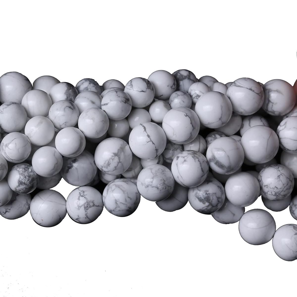 6mm Natural White Howlite Beads Round Gemstone Loose Beads for Jewelry Making (58-62pcs/strand)