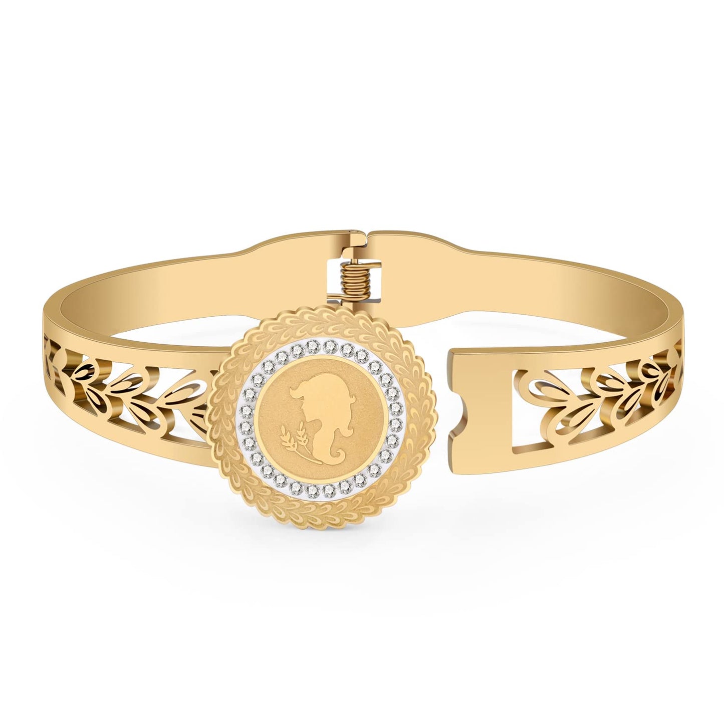 YAYAKO Stainless Steel Constellation Bracelets Bangle Zodiac Gifts for Women Birthday Gifts (Virgo 045)