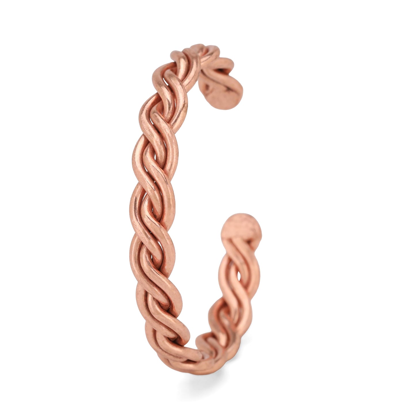tunarts Handmade Elegant Copper Bracelet for Women and Men-Pure Copper Bracelet for Pain Relief-Adjustable,Thickest,Twisted Copper Wire Bracelet (red helix)