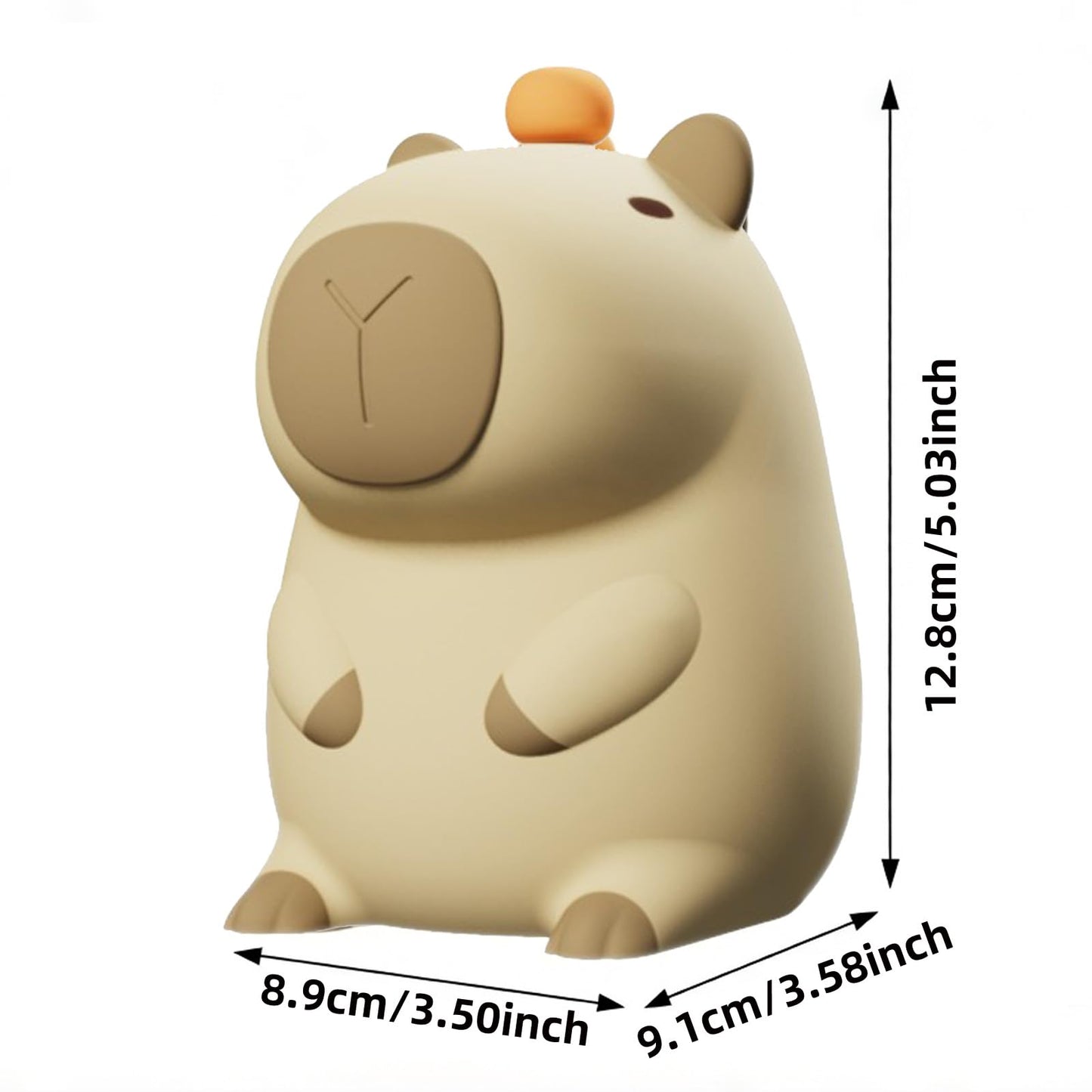 Night Light,Cute Tangerine LED Squishy Novelty Animal Night Lamp,Dimmable Soft Silicone Nursery Nightlight for Kids, Rechargeable Bedroom Touch Lamp, Dorm Decor, Gift(Capybara)