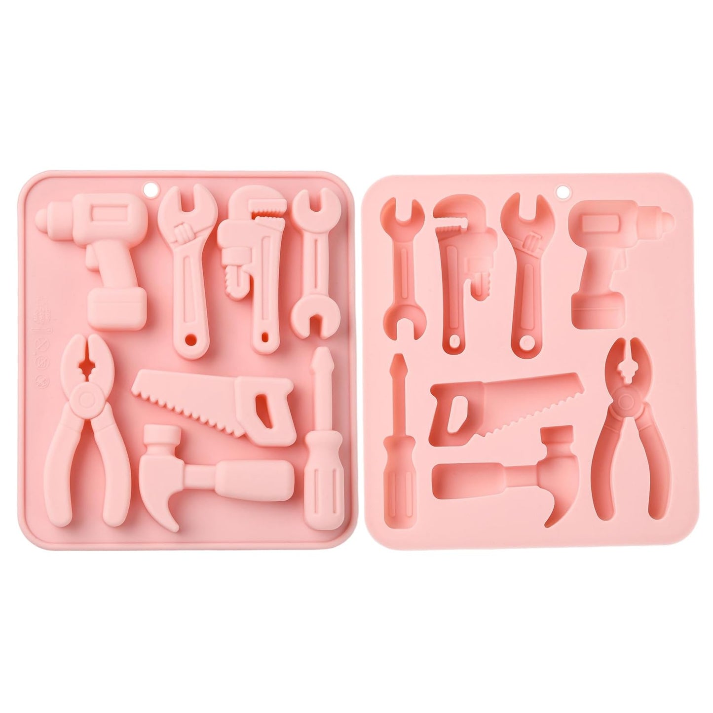 UR URLIFEHALL 2 Pcs Silicone Tool Molds Screwdriver Hammer Wrench Shape Chocolate Molds for Cake Decoration Candy Soap Cookie Ice Cube Crafts