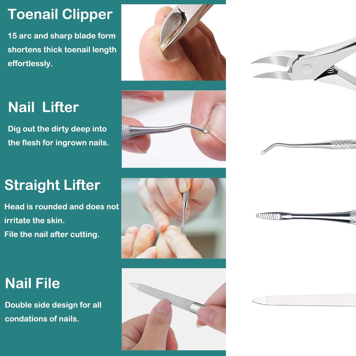Ingrown Toenail Removal Kit Pedicure Tools for Feet Professional Knife Set Stainless Steel Ingrown Toenail Treatment Calloused Feet Remover Tool (7 Pcs Set)
