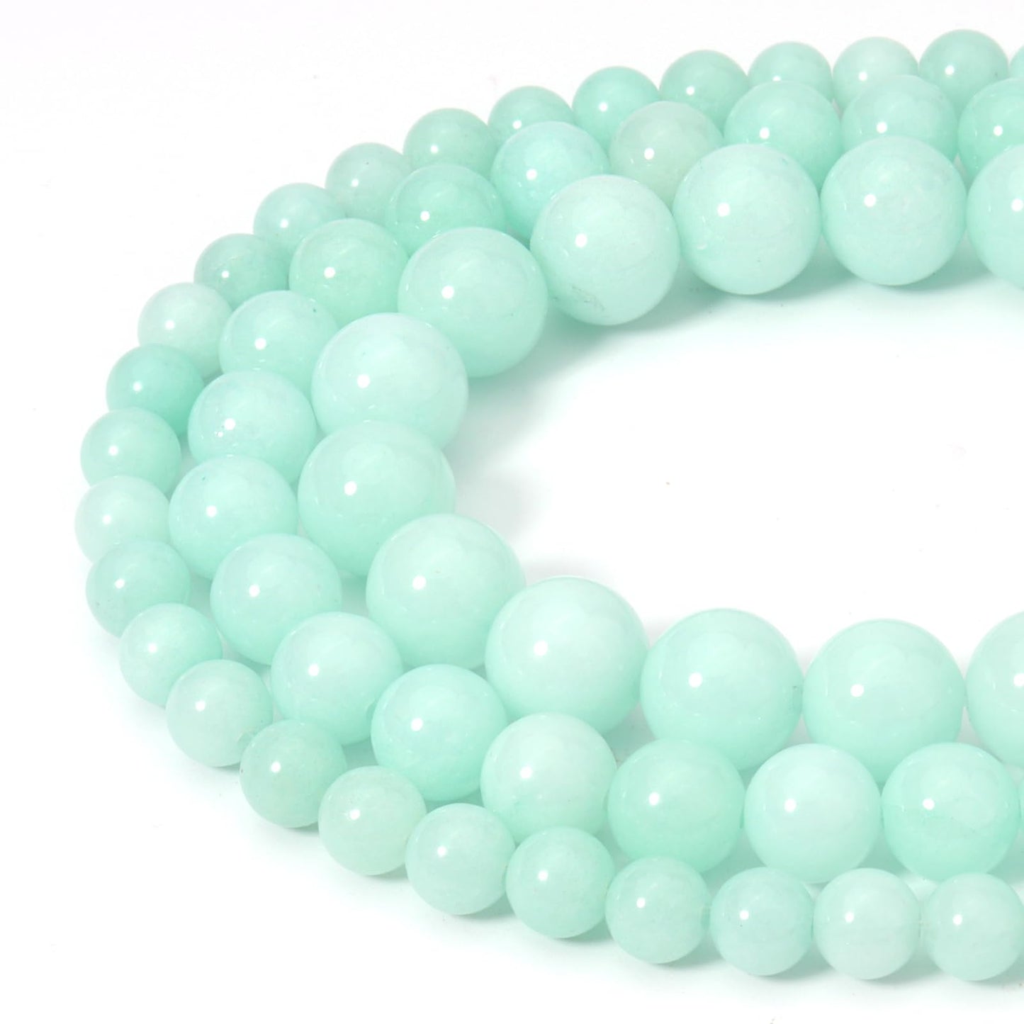 Siomia 60pcs 6mm Natural Amazonite Gemstone Beads Energy Healing Crystal Round Loose Stone Beads for Jewelry Making, DIY Bracelets Necklaces