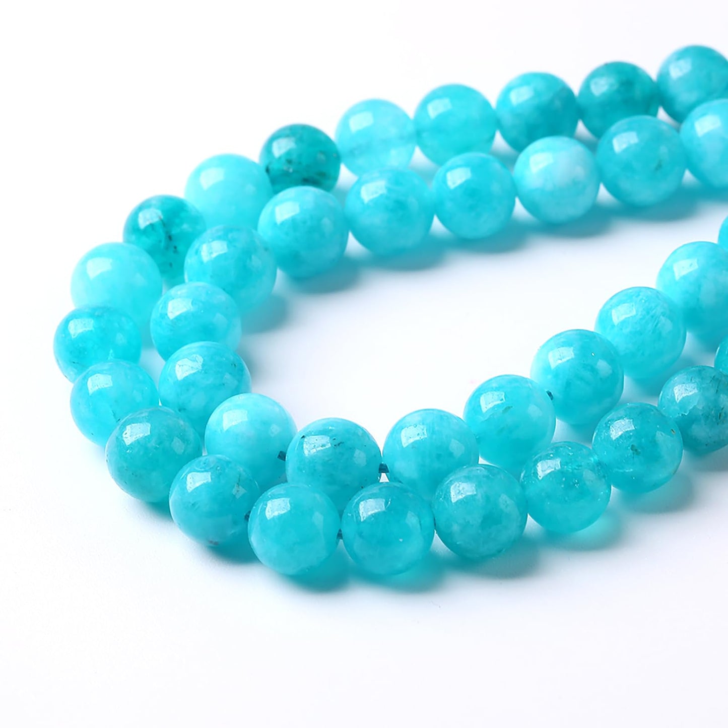 8MM 45PCS Natural Stone Amazonite Chalcedony Beads for Jewelry Making DIY Bracelet