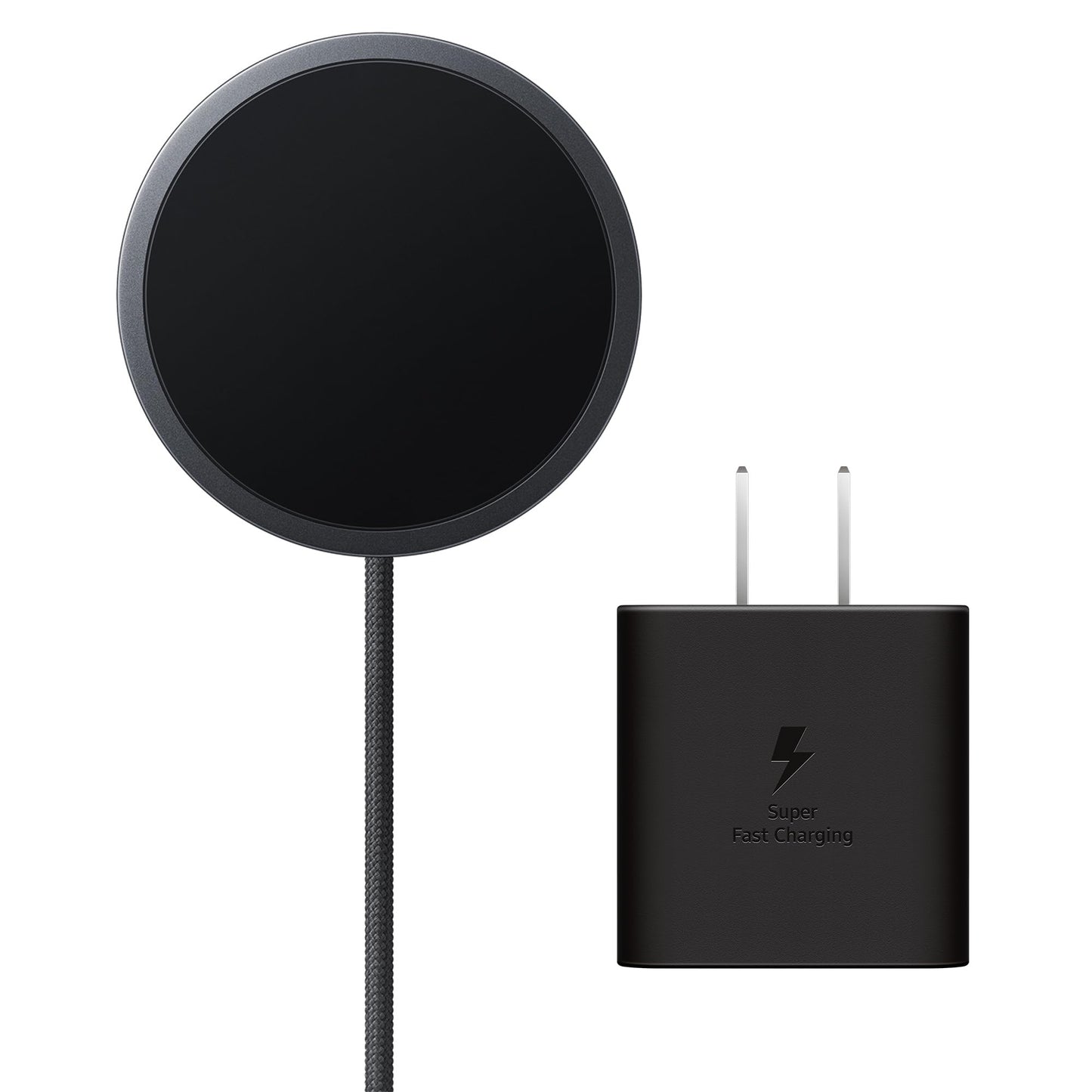 Samsung Galaxy Magnet Wireless Charger with 45W Power Adapter, Cordless Super Fast Charging, Powerful Design, Built-in Magnets, No-Slip Surface, Dark Gray
