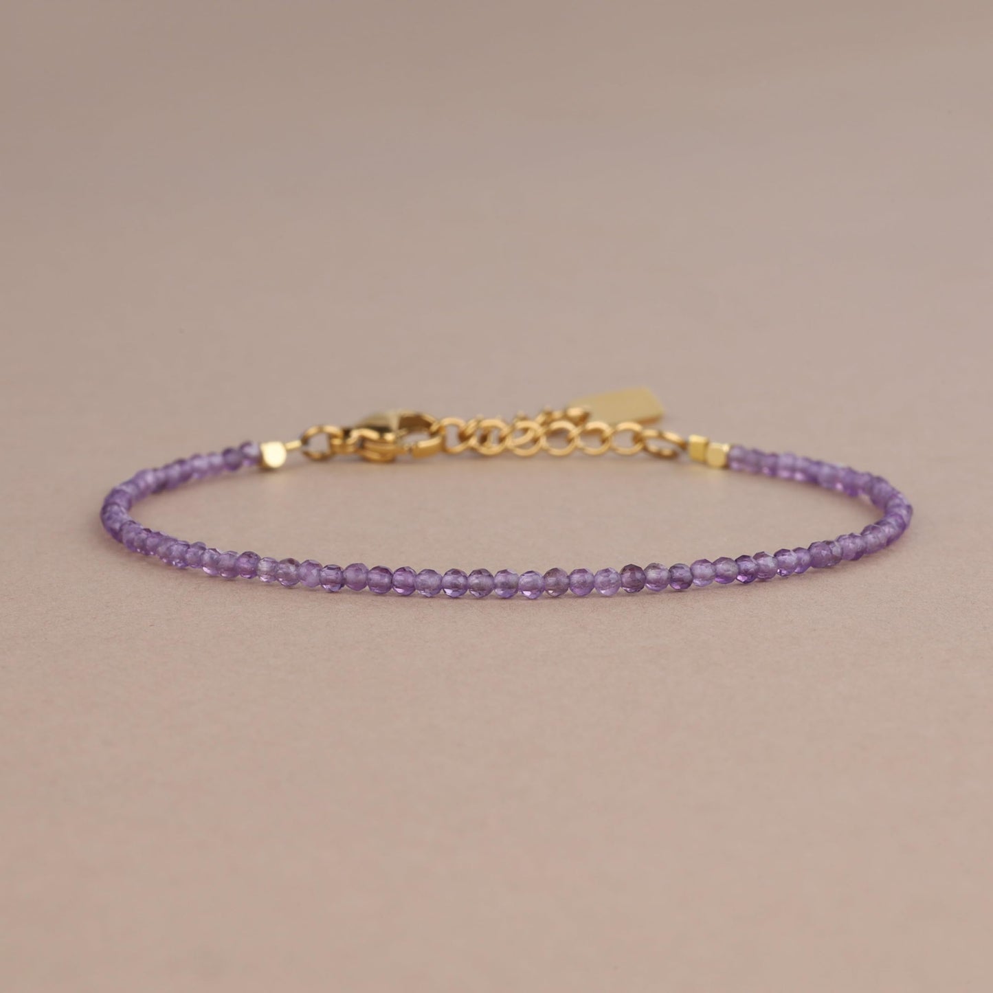 COAI Women's Dainty Crystal Bracelet Birthstone Amethyst Bracelet for Women 2mm
