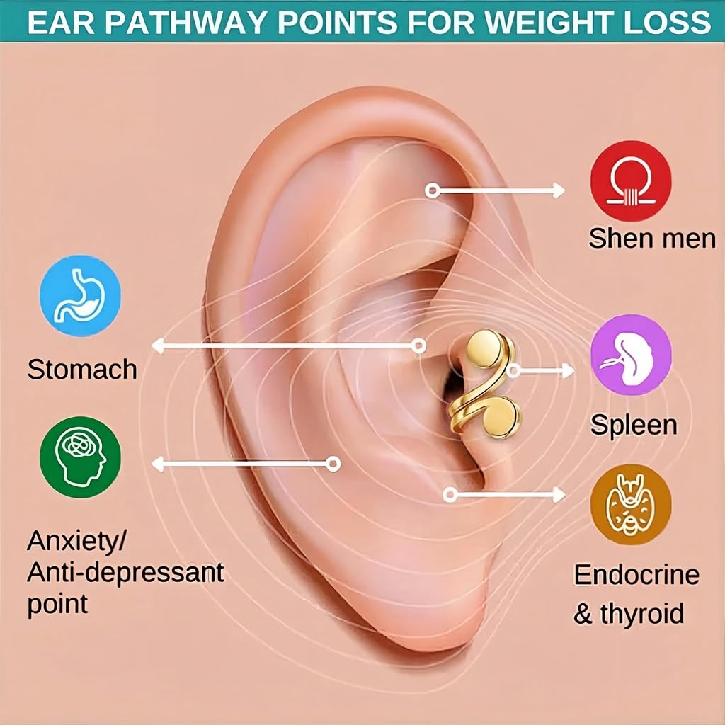 12mm Keloid Pressure Earrings for Women and Men | Clip on Compression Earring for Swelling Keloids | Acupressure Earrings for Her (Acupressure Gold)