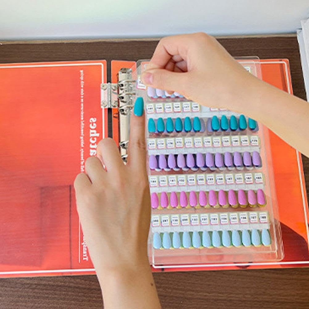 180pcs Magnetic Nail Swatch Book, Nail Color Display Book Nails Swatch, Professional Nails Art Salon Design Display Booklet for Manicurist, Removable Blank NailSample Dis-play Organizer Booklet