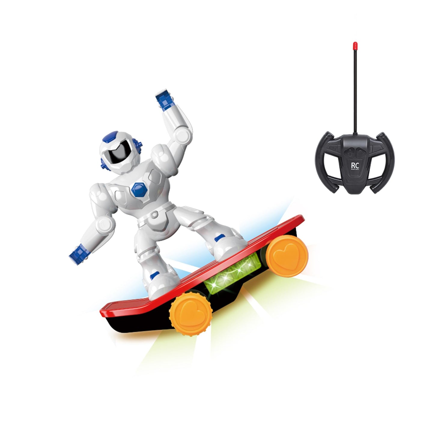 Remote Control Dance Robot Toy with Lights & Music Stunt Scooter RC Robot for Kids 3+ Interactive Action Figure (10.1 x 5.1 x 9.8 in)