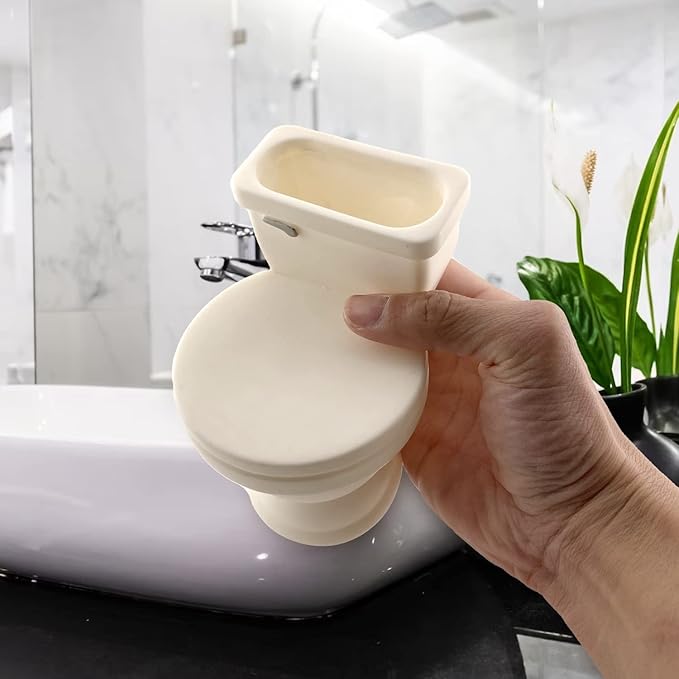 Silly Toilet-Shaped Toothbrush Holder – Fun Bathroom Organizer for Kids, Holds 4 Toothbrushes, Hilarious and Functional