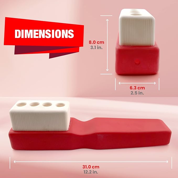 Shatterproof Toothbrush Holder – Fun Giant Toothbrush-Shaped Design for Kids – 4-Slot Stand for Toothbrushes, Pens, or Pencils – Durable PVC with Drainage Hole for Clean & Hygienic Storage