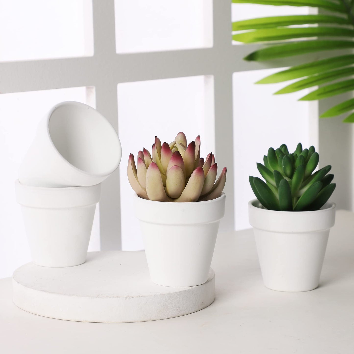 Yishang 72 pcs Small Mini White Clay Pots, 2.5'' Terracotta Pot Clay Ceramic Pottery Planter,Cactus Flower Terra Cotta Pots,Succulents Nursery Pots,with Drainage Hole,Great for Crafts,Wedding Favor