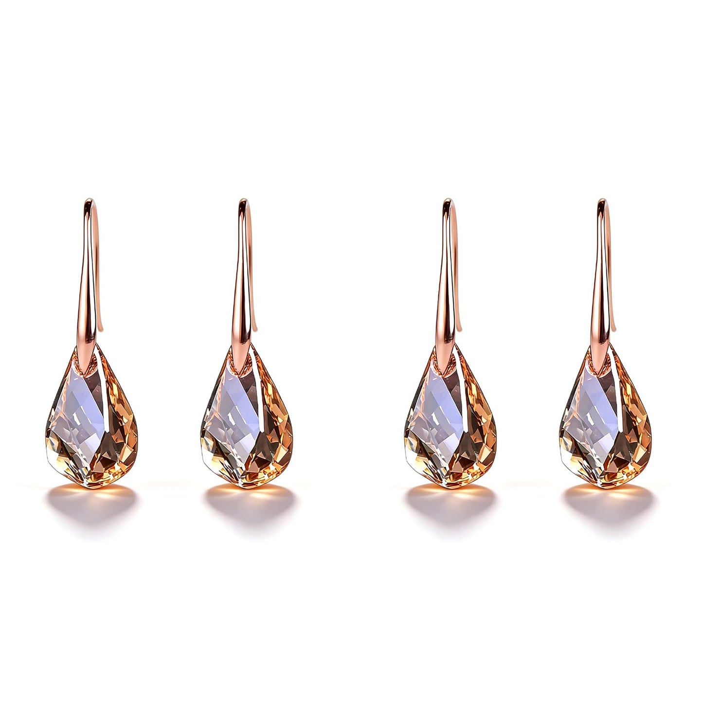2Pcs Quartz Stone Earrings for Women Crystal Sparkling Dangle Earring Trendy Jewelry Birthday Gifts for Women