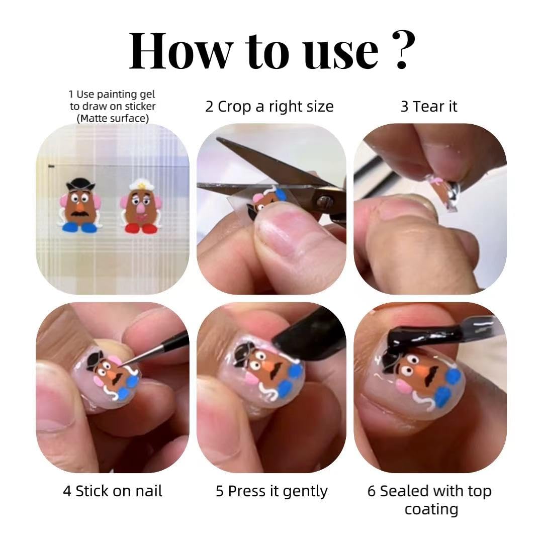 3pcs Blank Sticker DIY Adhesive Sticker Nail Profession use Drawing Sticker Transparent Convenient Tools Tailor Made for Your Clients