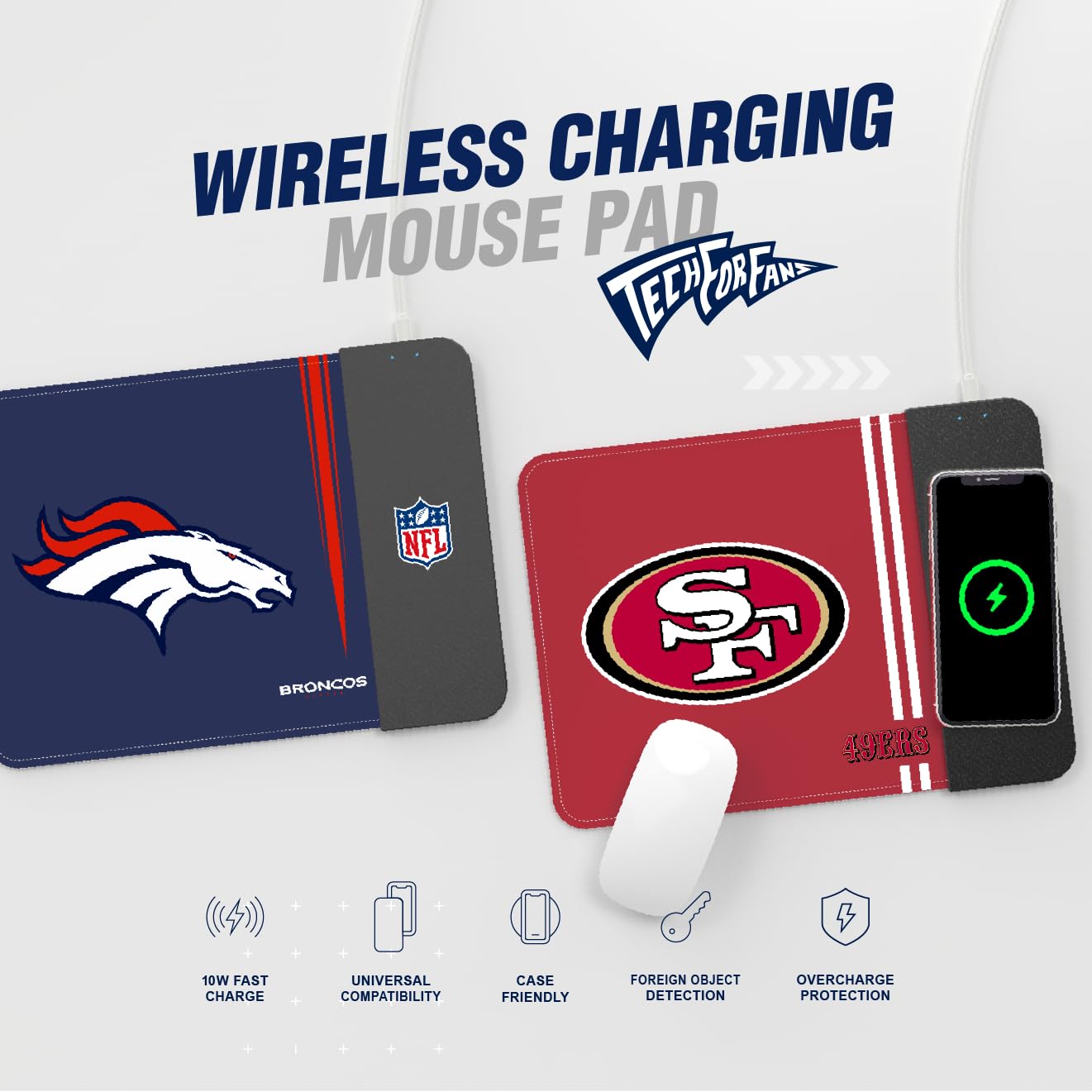SOAR NFL Wireless Charging Mouse Pad, Chicago Bears