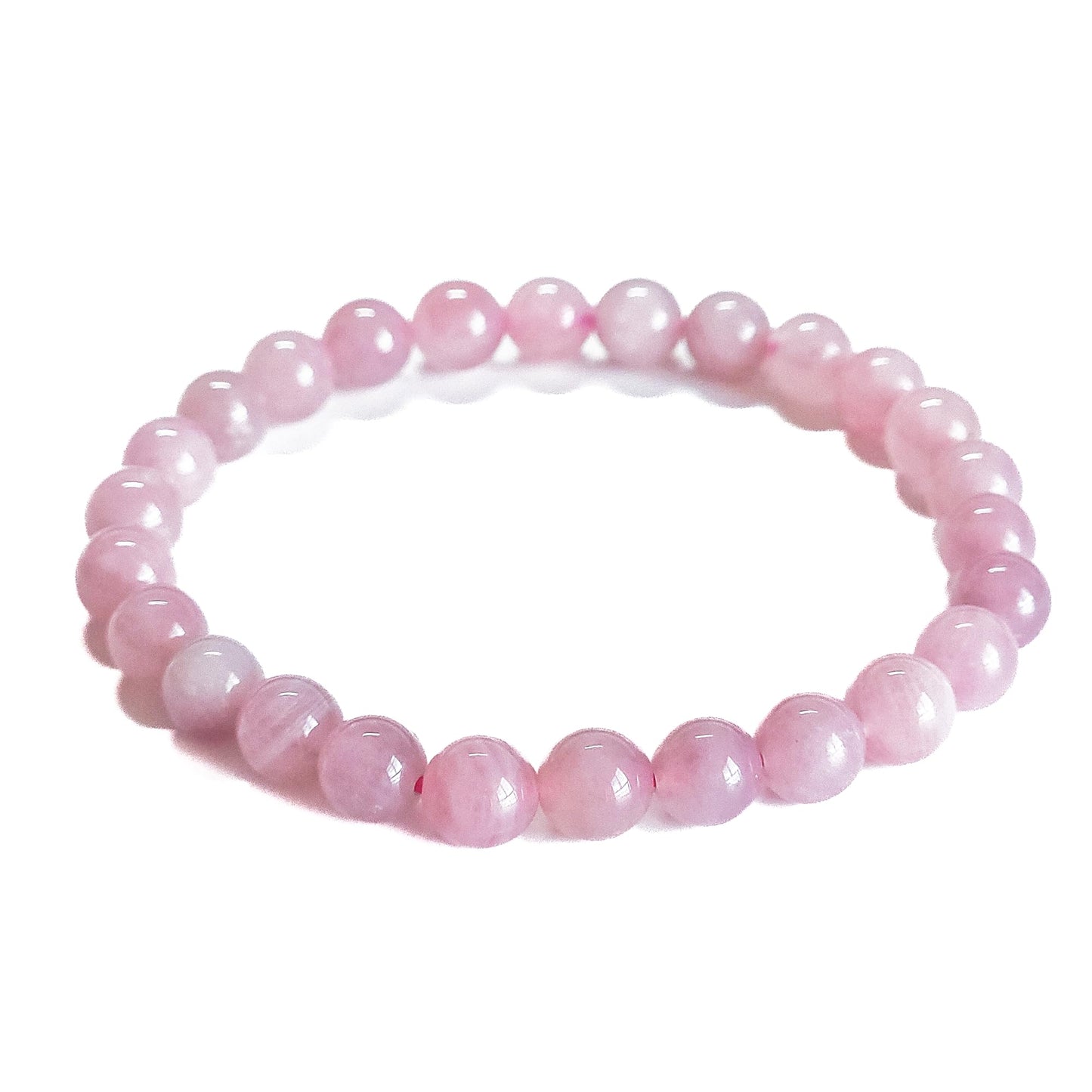 Silan's Lavender Pink Crystal Bracelet for Women, Natural Gemstone Stretch Elastic Adjustable Bracelet with Lucky Card, Gift for Her (7-8mm)