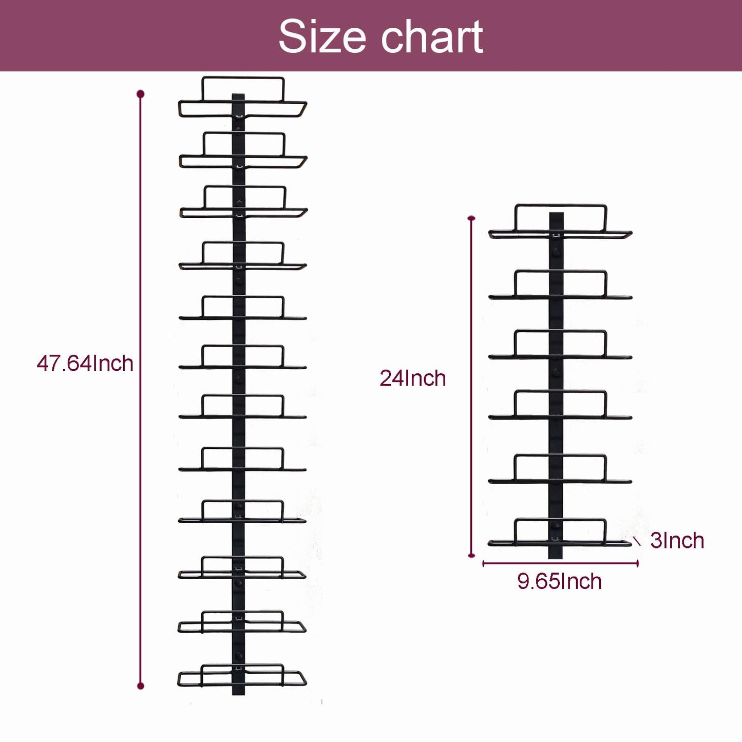 Msrorriw Modern Wall Mounted Wine Rack, Black Metal 24-Bottle Storage Display, Vertical Space Saving Design for Home Bar, Kitchen, Restaurant, Wine Cellar
