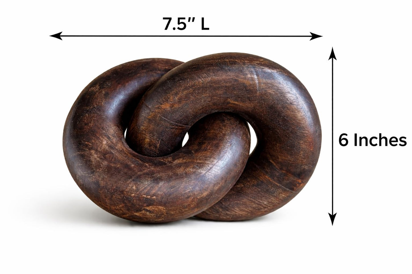Eximious India Knot Coffee Table Home Console Table Decor Items Book Shelf Decor Accents Living Room Wood Knot Decor Chain Link Decor - Housewarming, Anniversary Wedding Gift Ideas (Walnut Wood)