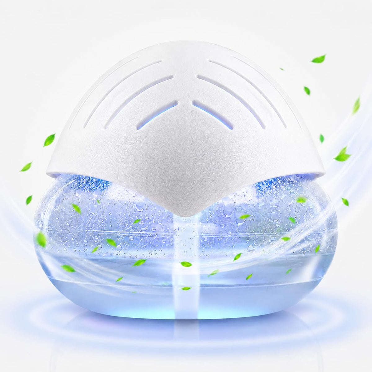 Air freshener (White) - for Home, Bedroom and Office - Essential Oil Aroma Diffuser with LED Coloured Night Light with Soothing Water Flow Sound - Water Filtered air Purifier for Pets and Smokers.