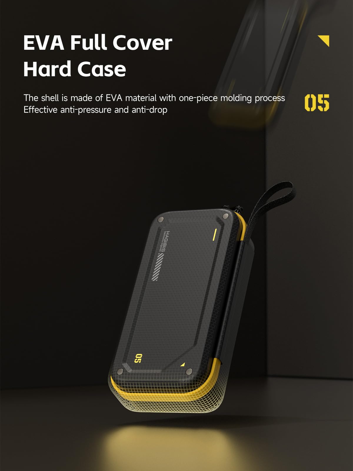 Hagibis Electronic Organizer Traveling Case Bag EVA Hardshell PU Portable Carrying Pouch for Mouse, Charger, Cables, Power Bank, SD Cards, USB Flash Disks, Accessories (Black)