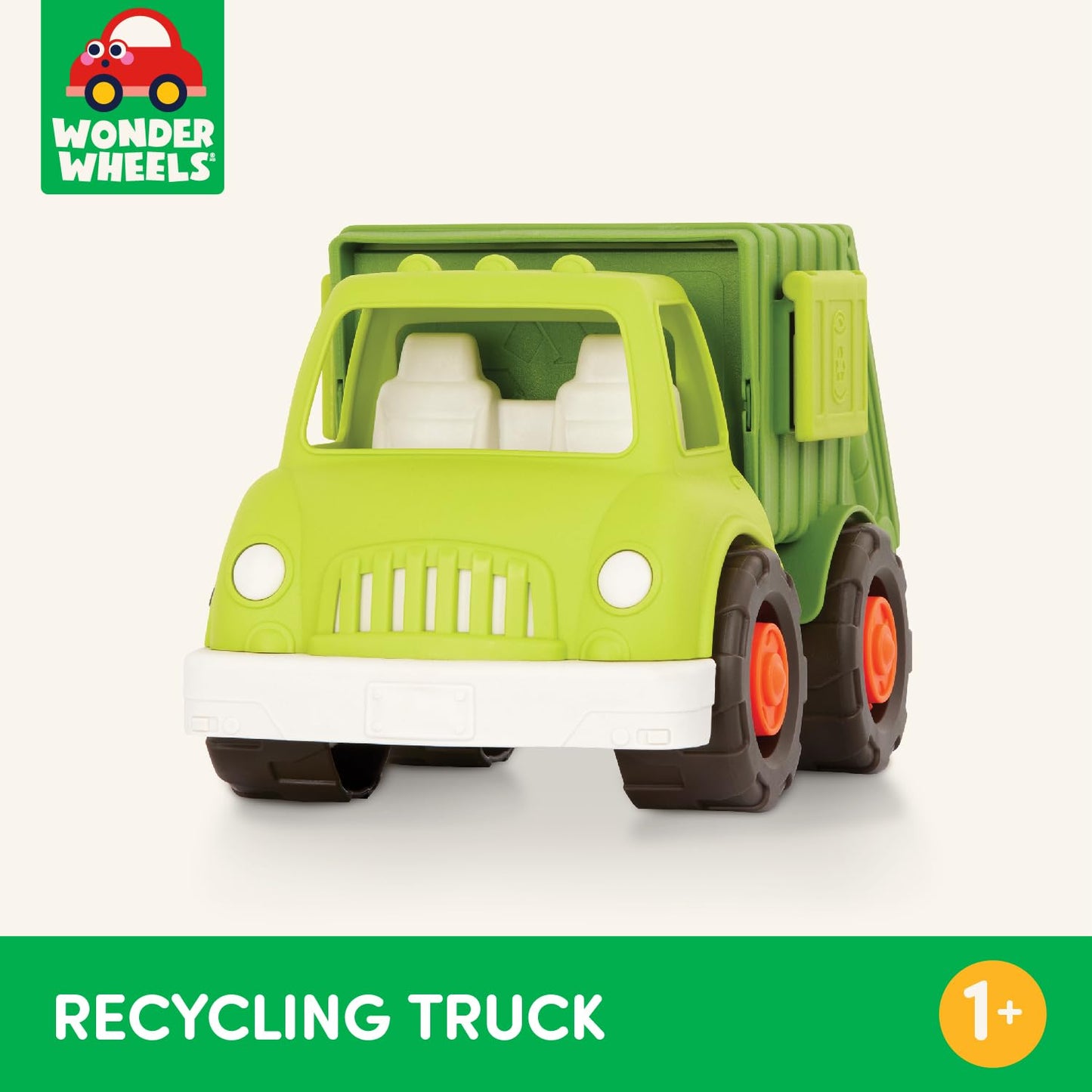 Battat – Wonder Wheels – Recycling Truck – 3 Compartments for Waste Management – Vehicle for Toddlers – Recyclable – 1 Year +