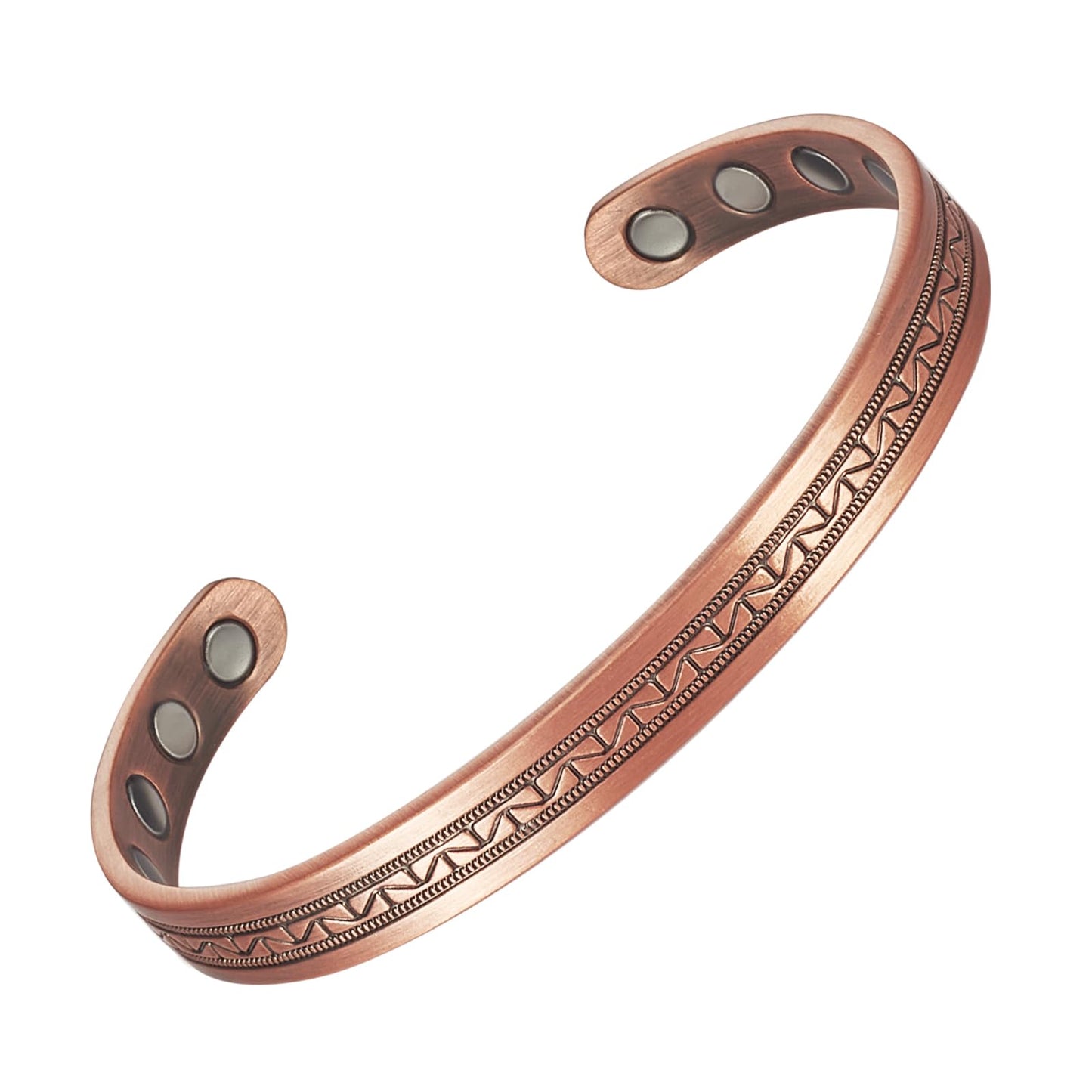 EnerCoppeX Copper Magnetic Bracelet for Women - Detox Jewelry with 3500 Gauss Magnet, Adjustable Cuff Bangle (A)