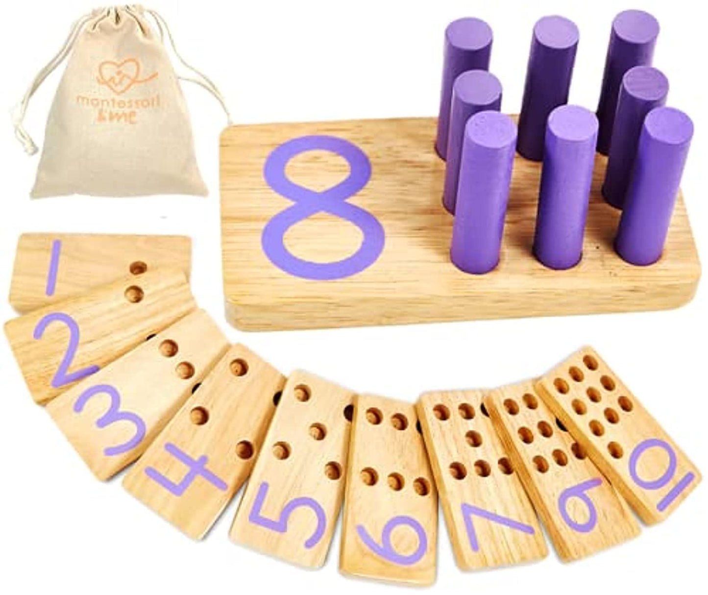 Counting Peg Board - Montessori Math and Numbers for Kids - Wooden Math Manipulatives Materials